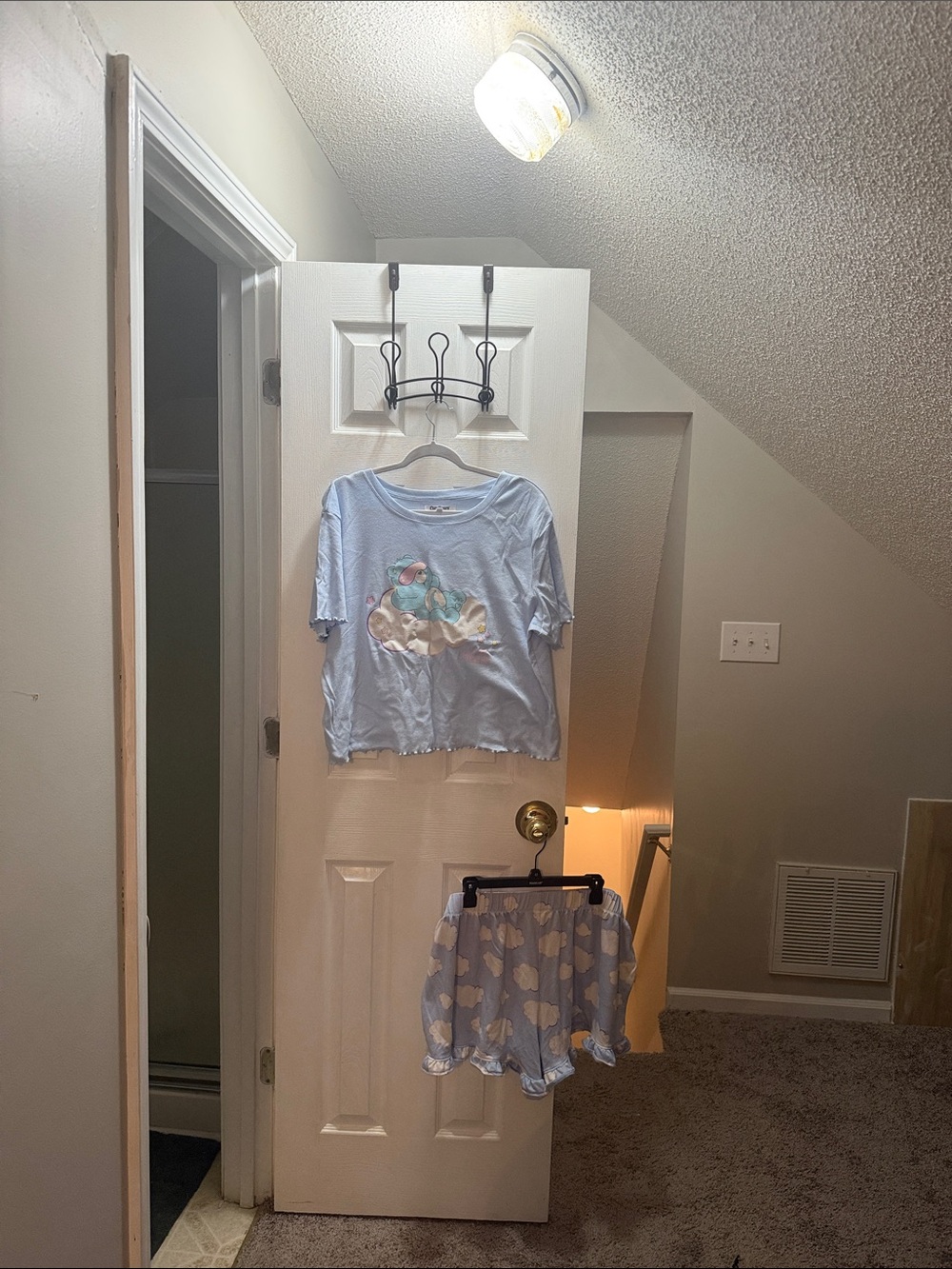 Care Bears Light Blue Graphic Tee PJ set